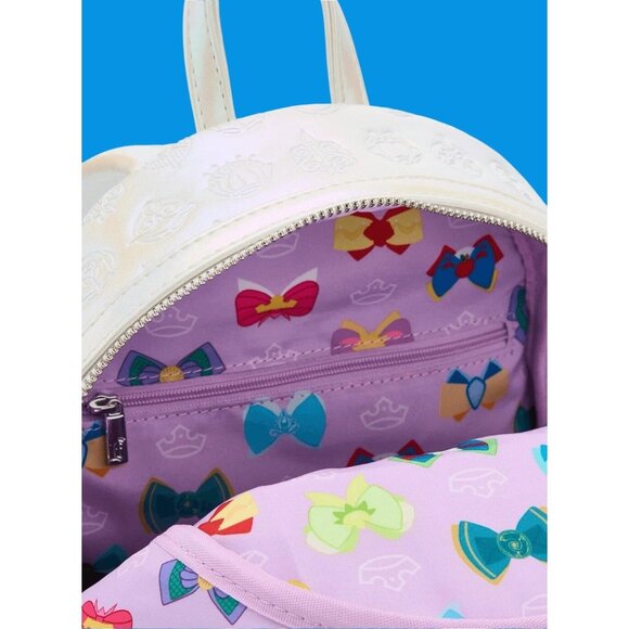 NWT Loungefly Disney Princess Bow Collector Mini Backpack Iridescent White - Picture 4 of 4
